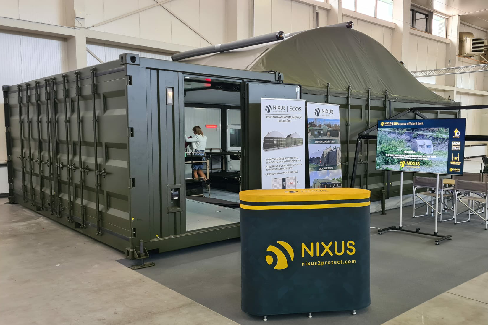 NIXUS ECOS -Expandable container shelter for defence/military, humanitarian, medical, search & rescue and industrial applications